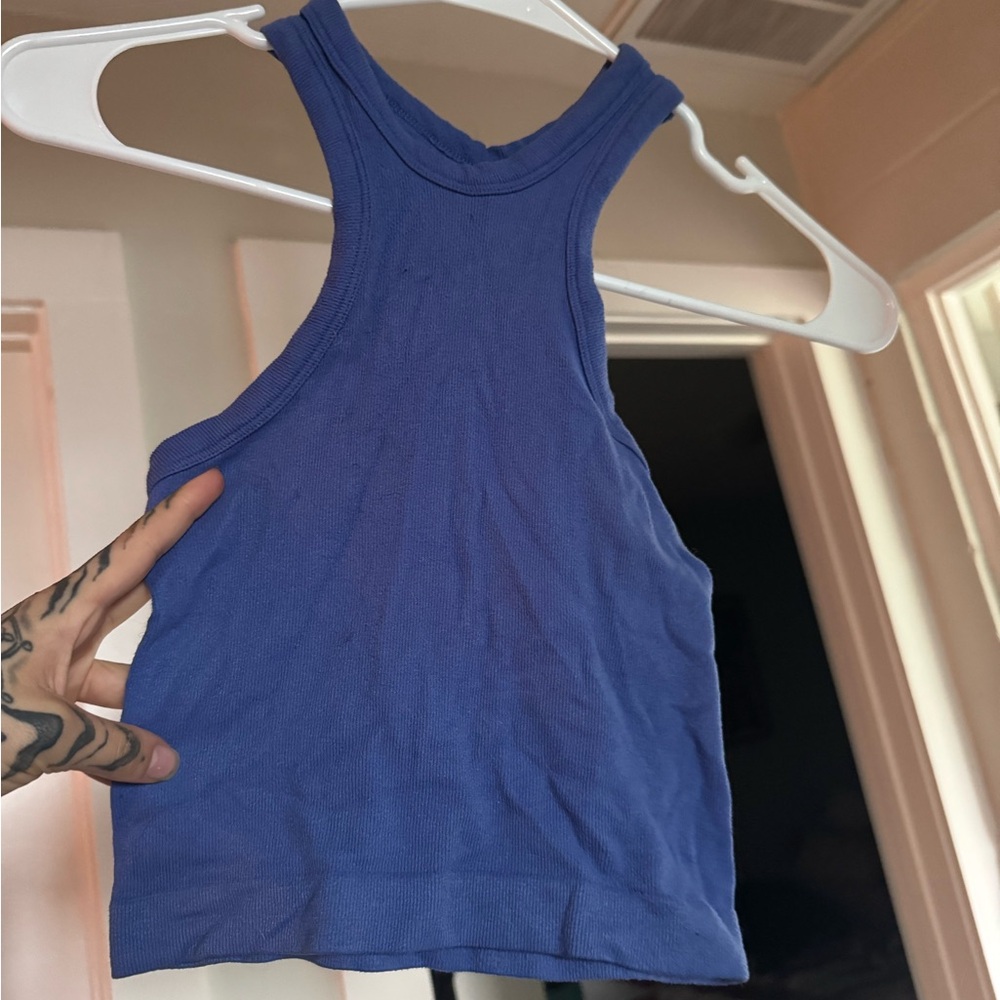 Blue Free People Tank Top